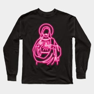 Pink Neon Jesus Long Sleeve T-Shirt